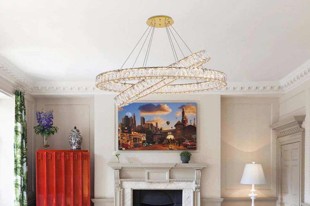 Elegant Monroe Led Chandelier - Gold, L 41" (3503D40G)