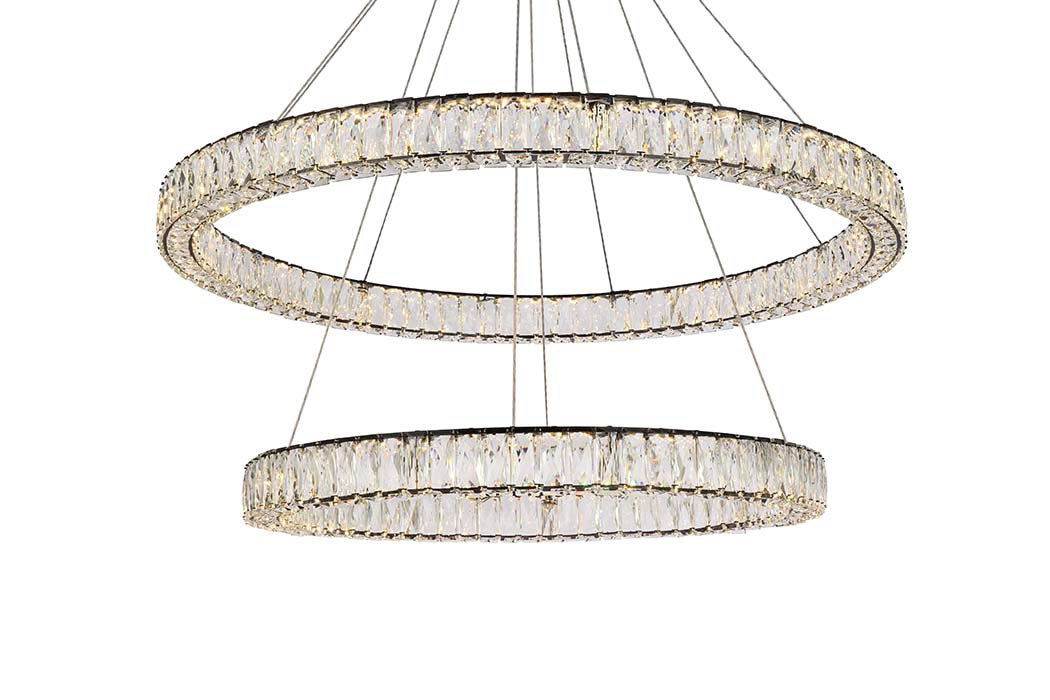 Elegant Monroe Led Chandelier - Black, L 42" (3503D42BK)