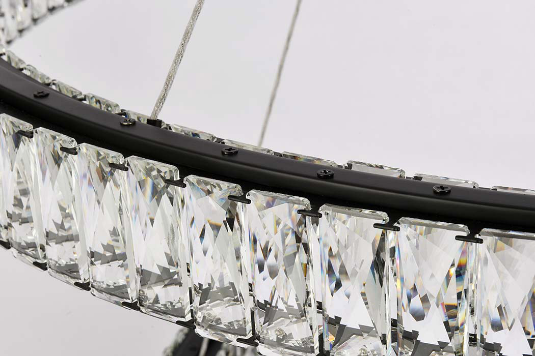 Elegant Monroe Led Chandelier - Black, L 42" (3503D42BK)