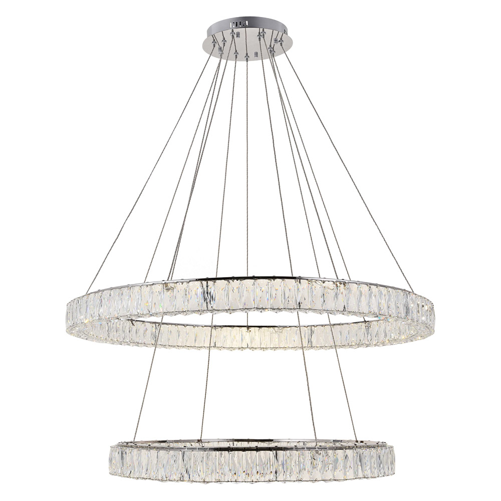 Elegant Monroe Led Chandelier - Chrome, L 42" (3503D42C)