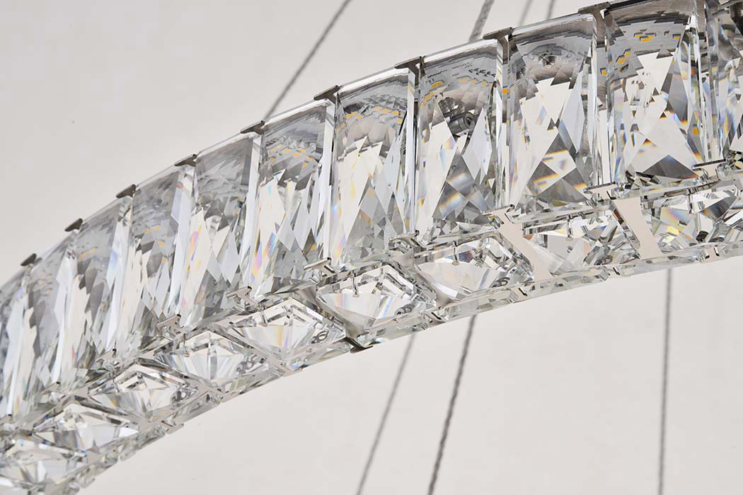 Elegant Monroe Led Chandelier - Chrome, L 42" (3503D42C)