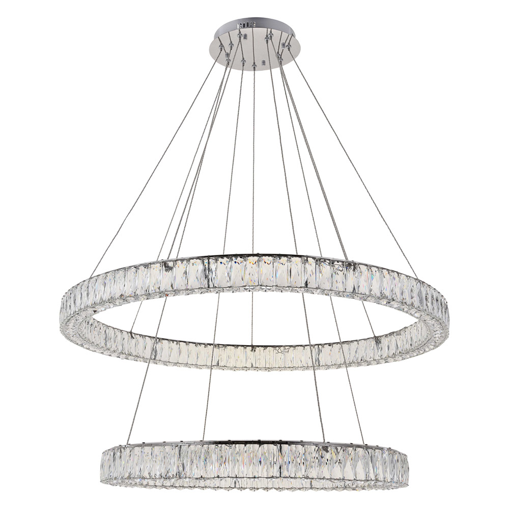 Elegant Monroe Led Chandelier - Chrome, L 42" (3503D42C)
