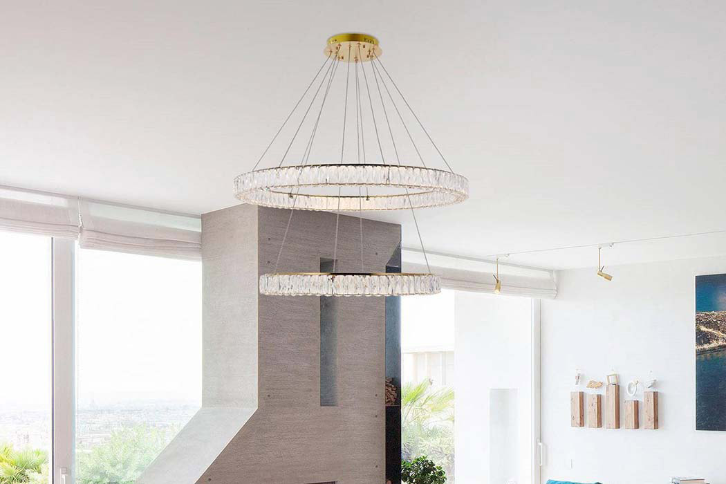 Elegant Monroe Led Chandelier - Gold, L 42" (3503D42G)