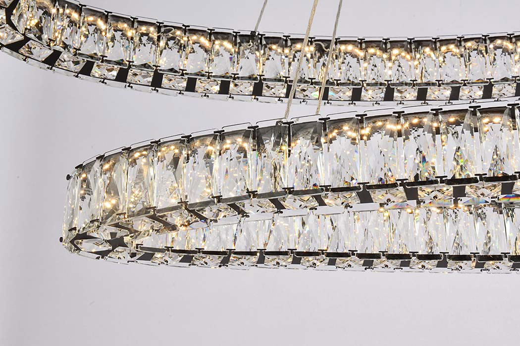 Elegant Monroe Led Chandelier - Black, L 48" (3503D48BK)