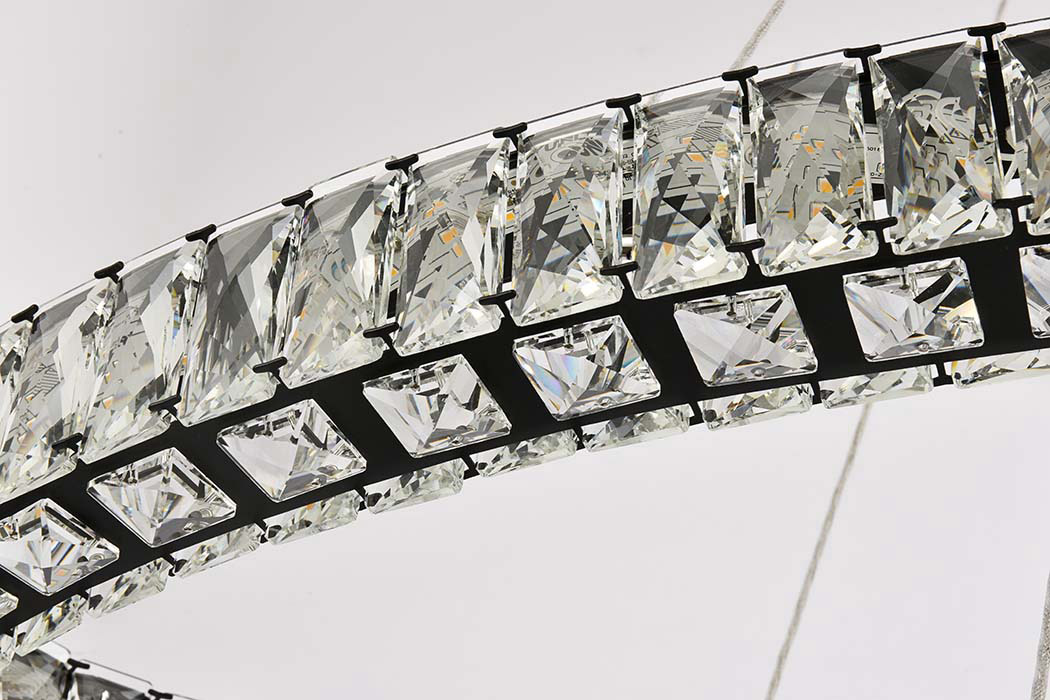 Elegant Monroe Led Chandelier - Black, L 48" (3503D48BK)