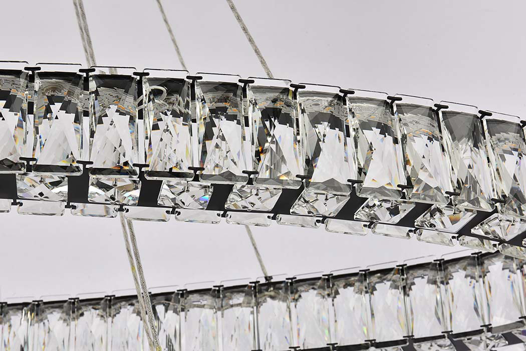 Elegant Monroe Led Chandelier - Black, L 48" (3503D48BK)