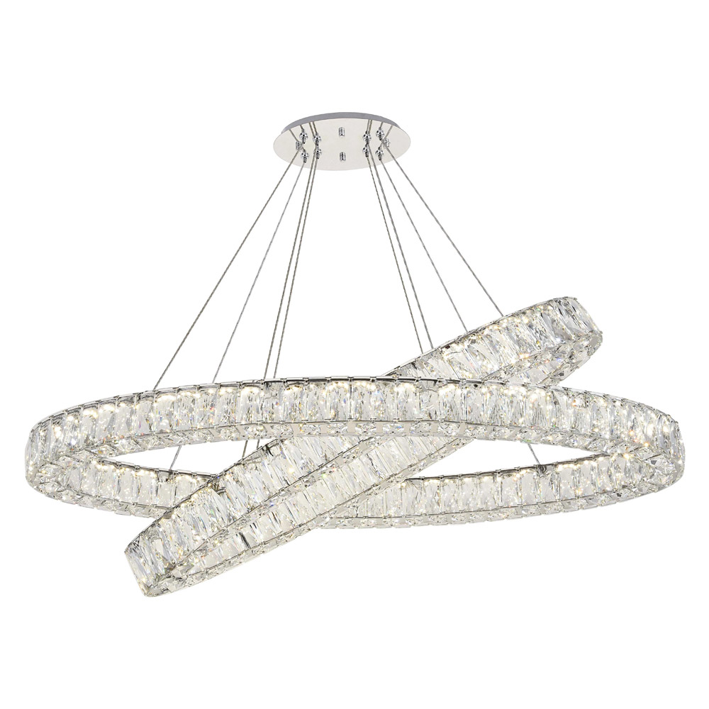 Elegant Monroe Led Chandelier - Chrome, L 48" (3503D48C)