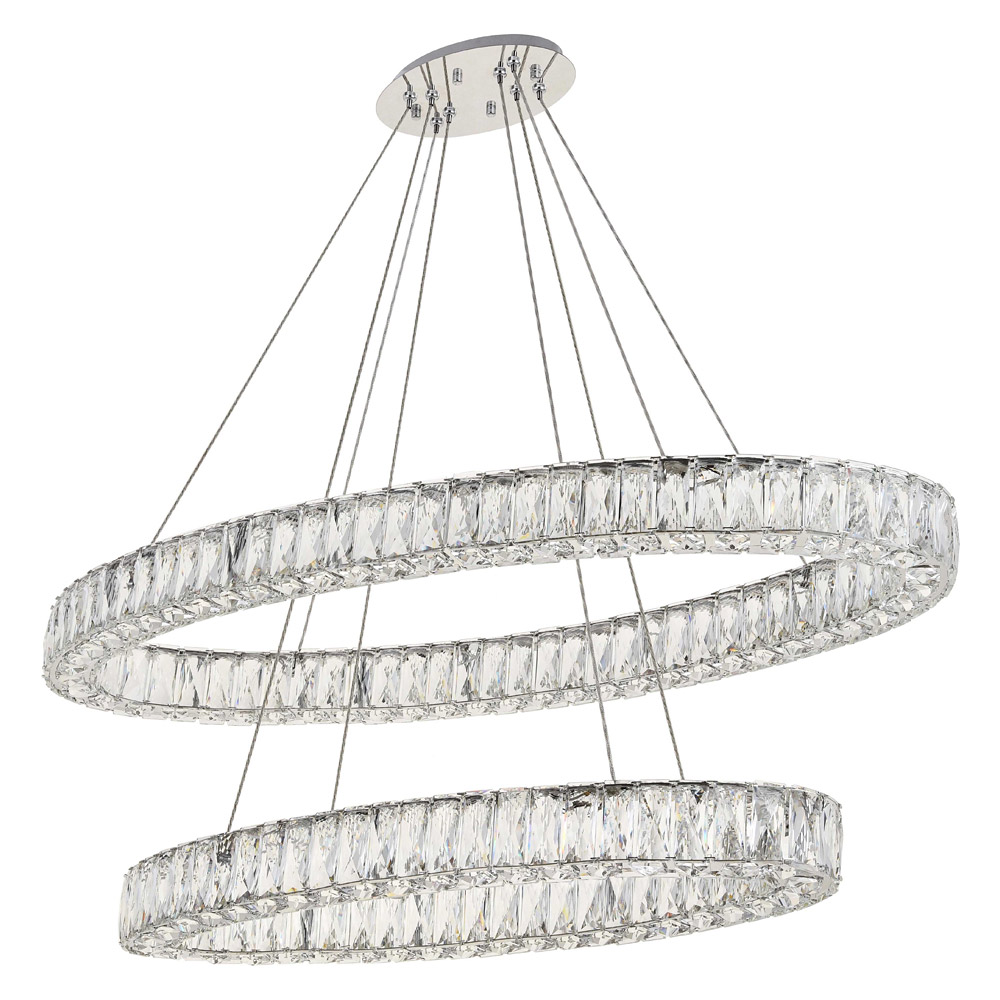 Elegant Monroe Led Chandelier - Chrome, L 48" (3503D48C)