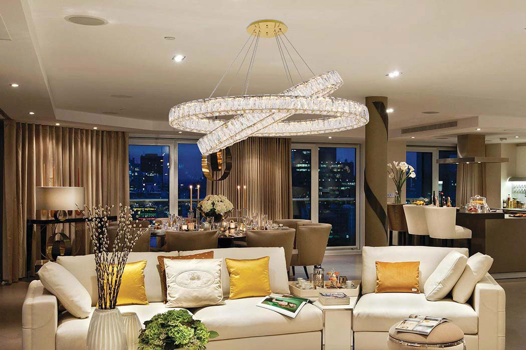 Elegant Monroe Led Chandelier - Gold, L 48" (3503D48G)