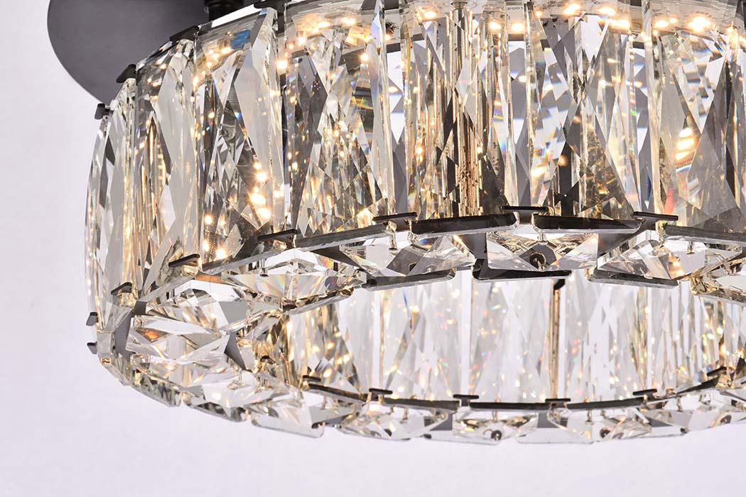 Elegant Monroe Led Flush Mount - Black, L 12" (3503F12BK)
