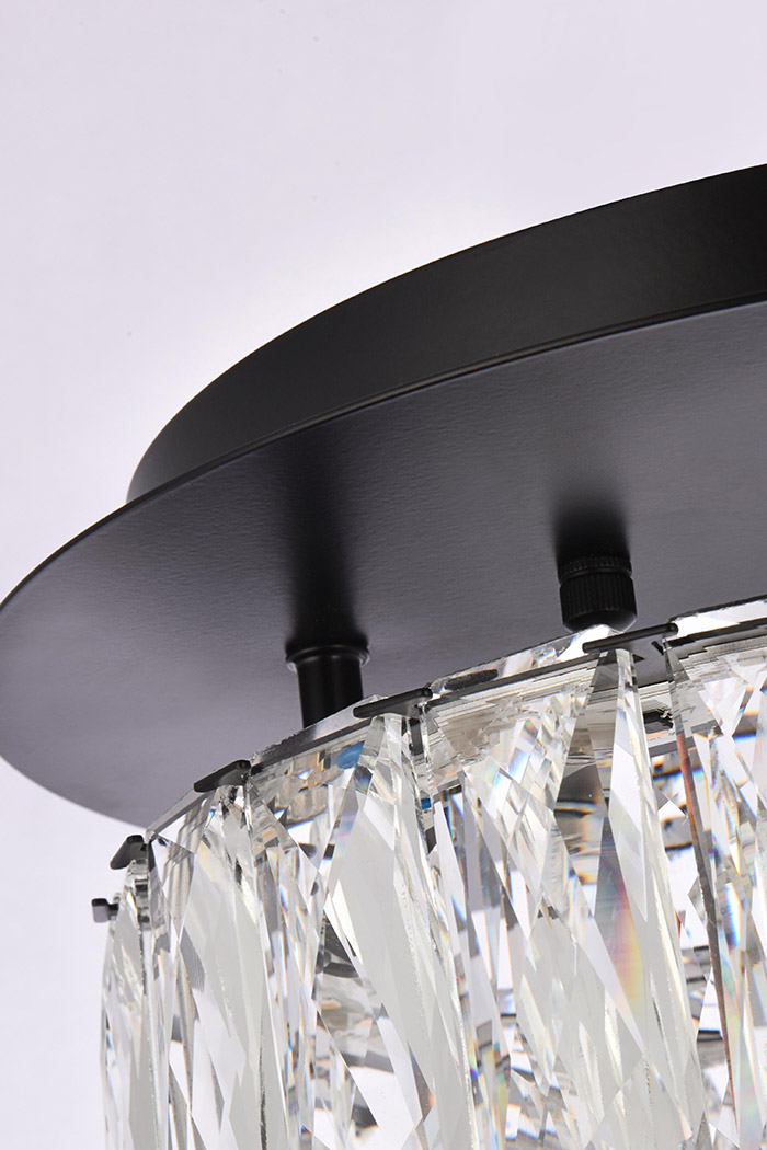 Elegant Monroe Led Flush Mount - Black, L 12" (3503F12BK)