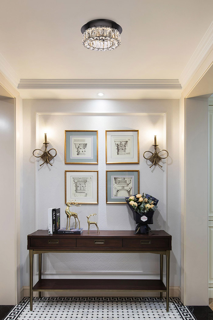 Elegant Monroe Led Flush Mount - Black, L 12" (3503F12BK)