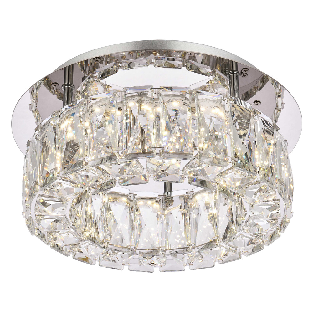 Elegant Monroe Led Flush Mount - Chrome, L 12" (3503F12C)