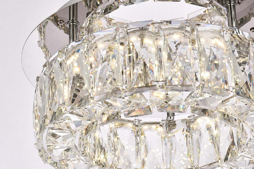 Elegant Monroe Led Flush Mount - Chrome, L 12" (3503F12C)
