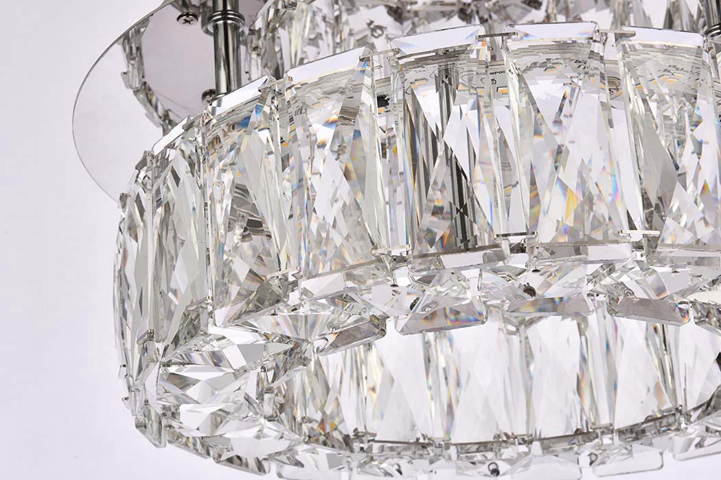 Elegant Monroe Led Flush Mount - Chrome, L 12" (3503F12C)