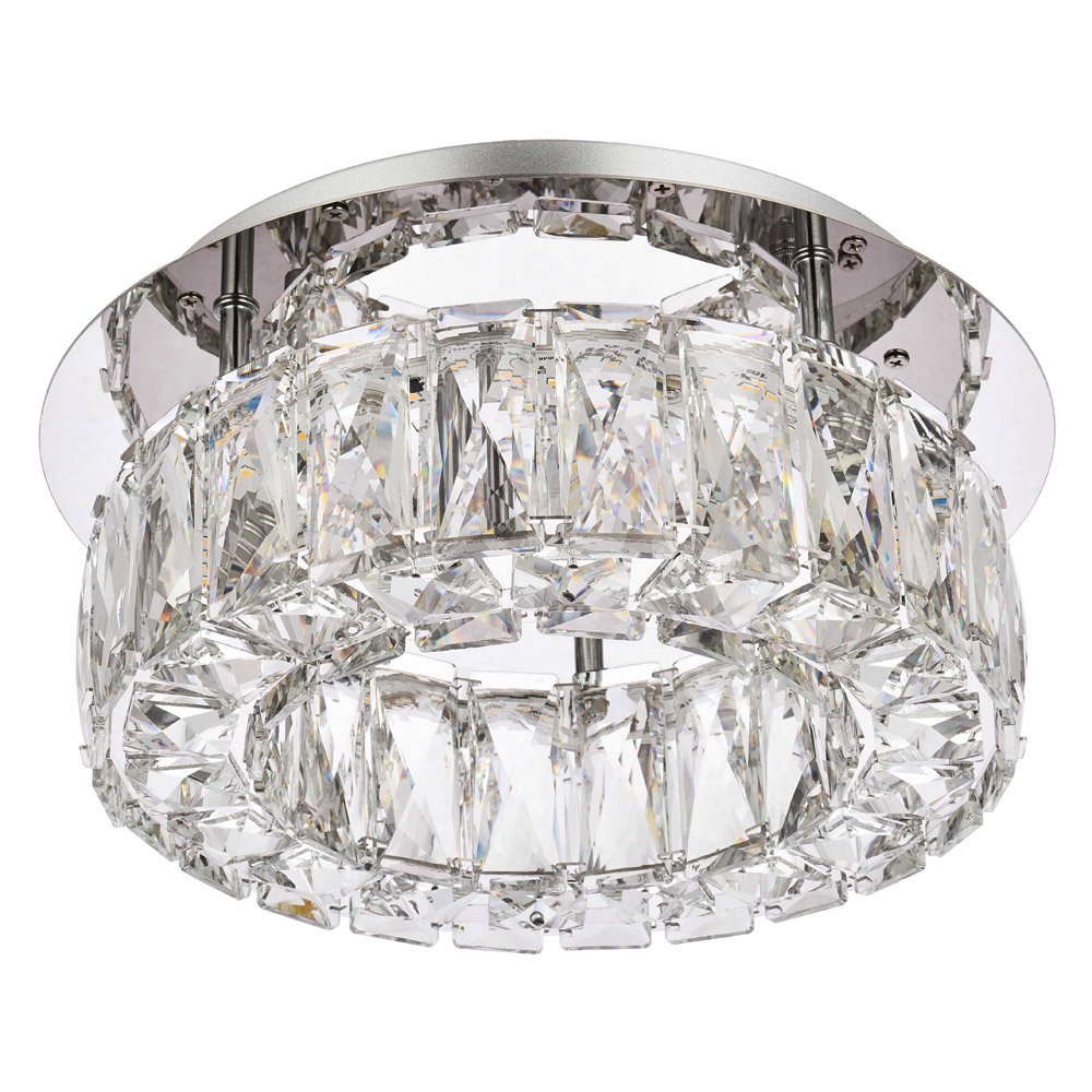 Elegant Monroe Led Flush Mount - Chrome, L 12" (3503F12C)