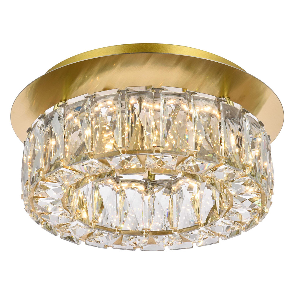 Elegant Monroe Led Flush Mount - Gold, L 12" (3503F12G)