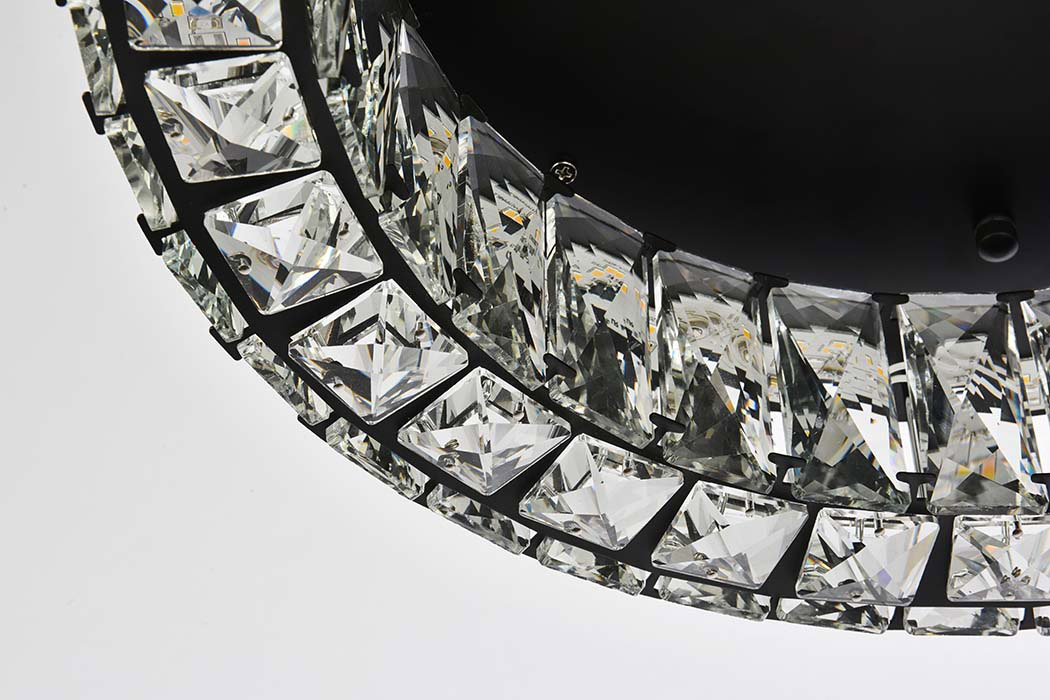 Elegant Monroe Led Flush Mount - Black, L 18" (3503F18BK)