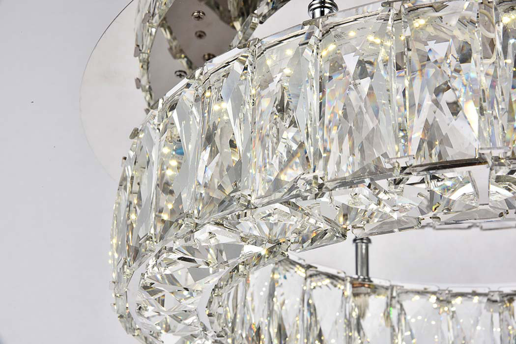 Elegant Monroe Led Flush Mount - Chrome, L 18" (3503F18C)