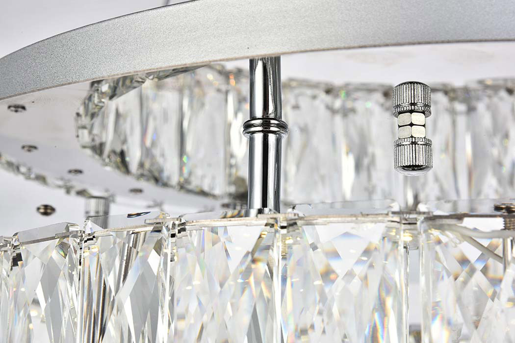 Elegant Monroe Led Flush Mount - Chrome, L 18" (3503F18C)