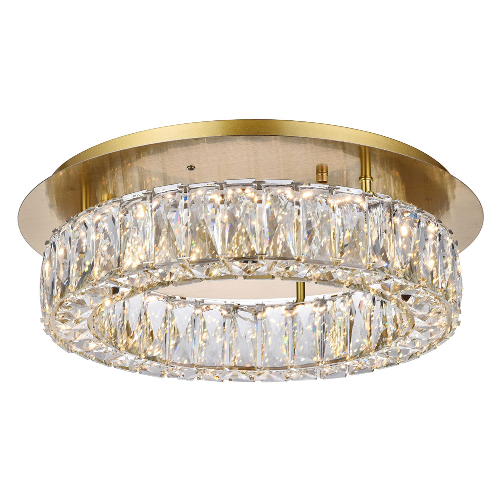Elegant Monroe Led Flush Mount - Gold, L 18" (3503F18G)