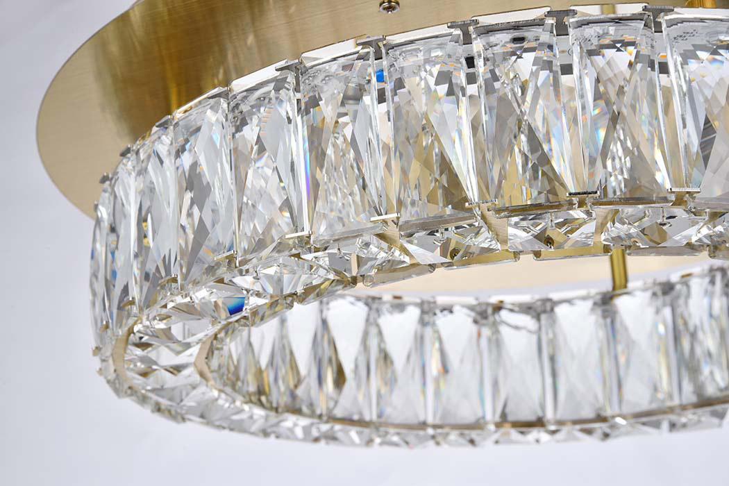 Elegant Monroe Led Flush Mount - Gold, L 18" (3503F18G)