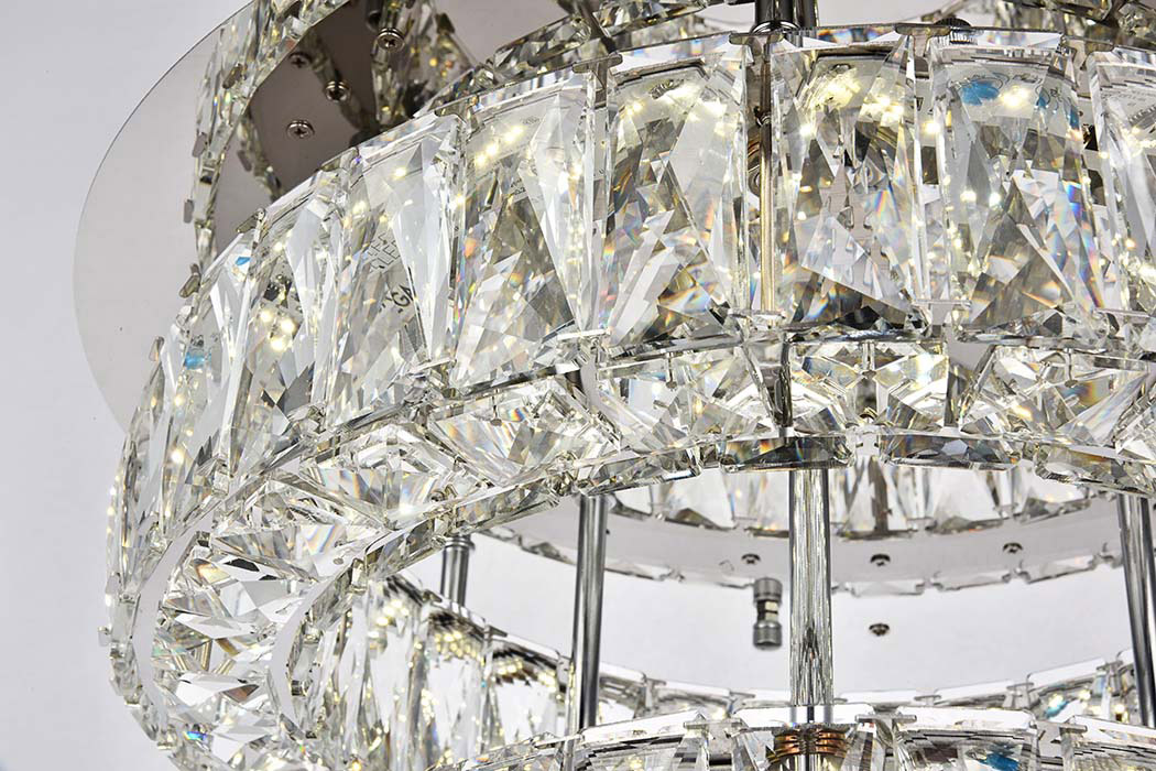 Elegant Monroe Led Flush Mount - Chrome, L 18", 2 Lights (3503F18L2C)