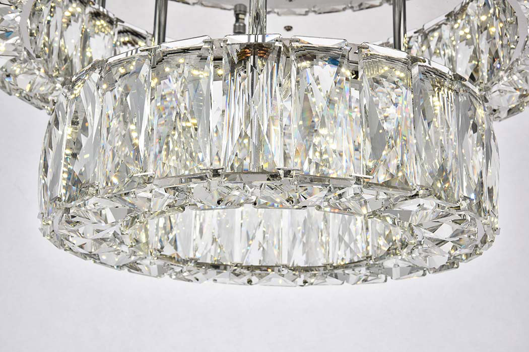 Elegant Monroe Led Flush Mount - Chrome, L 18", 2 Lights (3503F18L2C)
