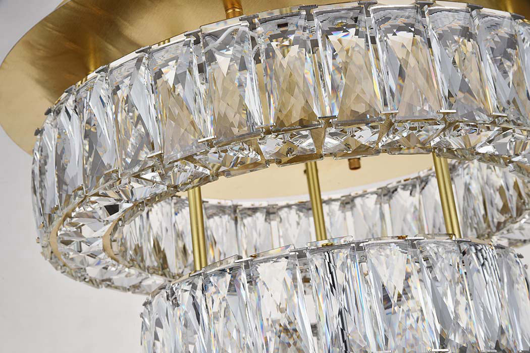 Elegant Monroe Led Flush Mount - Gold, L 18", 2 Lights (3503F18L2G)