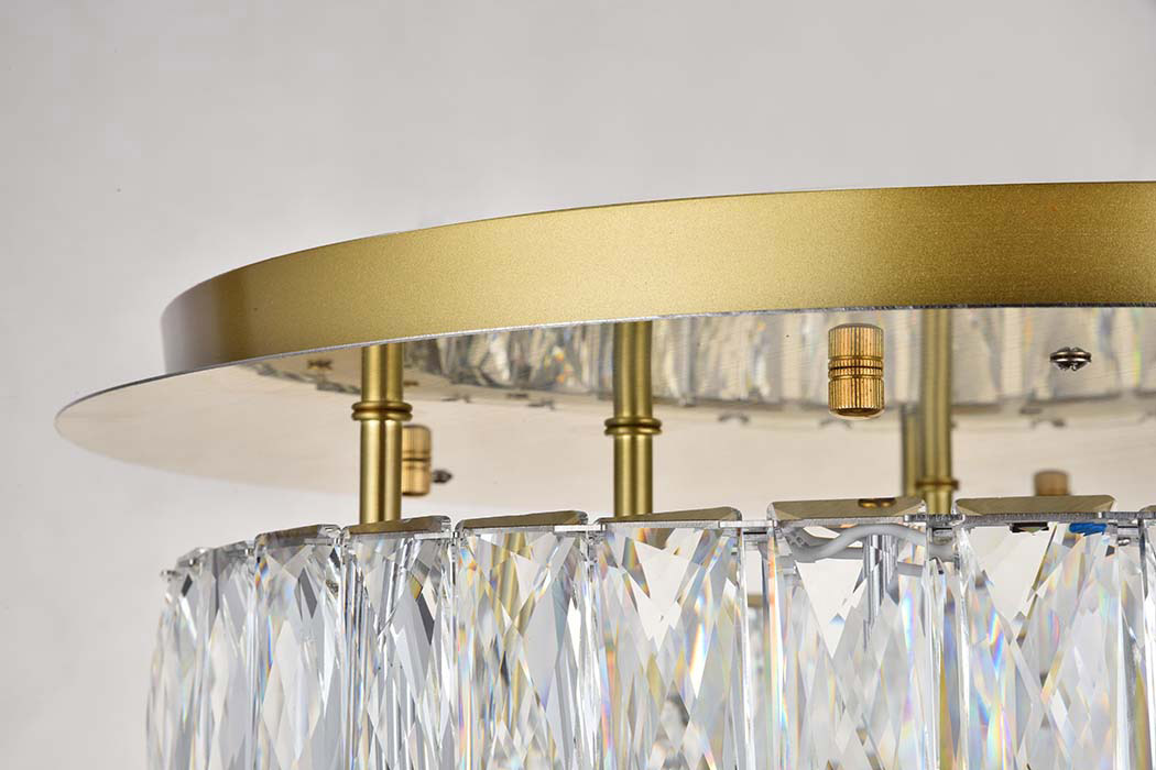 Elegant Monroe Led Flush Mount - Gold, L 18", 2 Lights (3503F18L2G)
