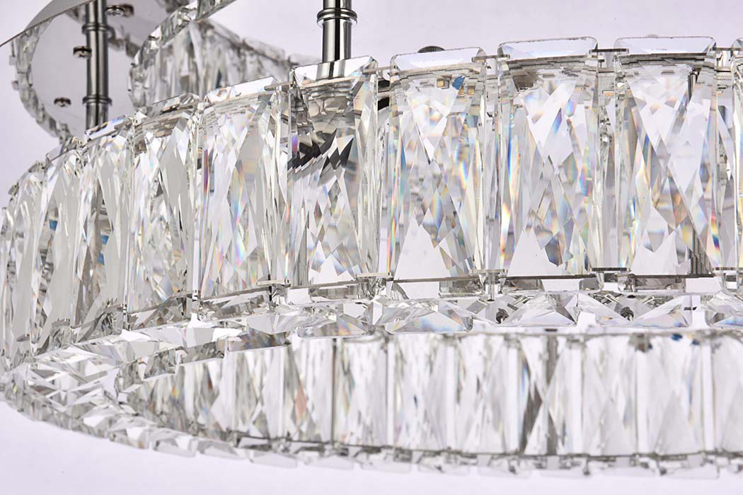 Elegant Monroe Led Flush Mount - Chrome, L 22" (3503F22C)