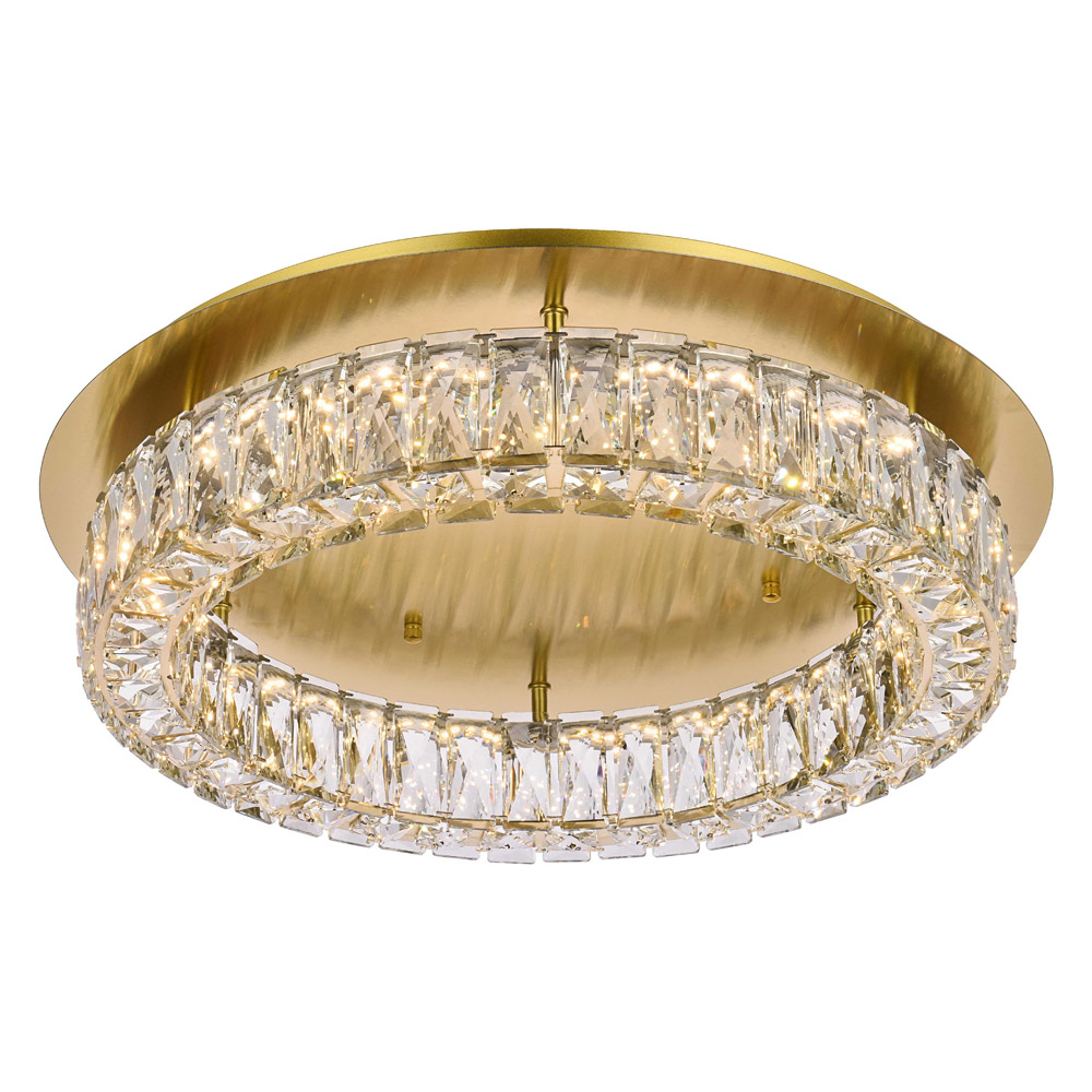 Elegant Monroe Led Flush Mount - Gold, L 22" (3503F22G)