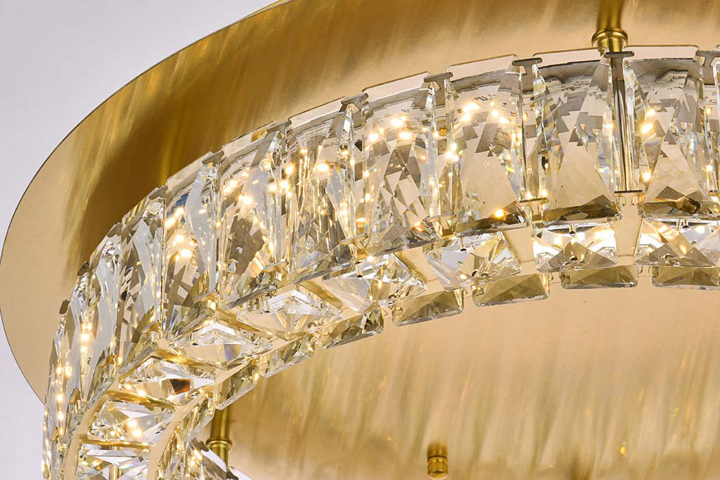 Elegant Monroe Led Flush Mount - Gold, L 22" (3503F22G)