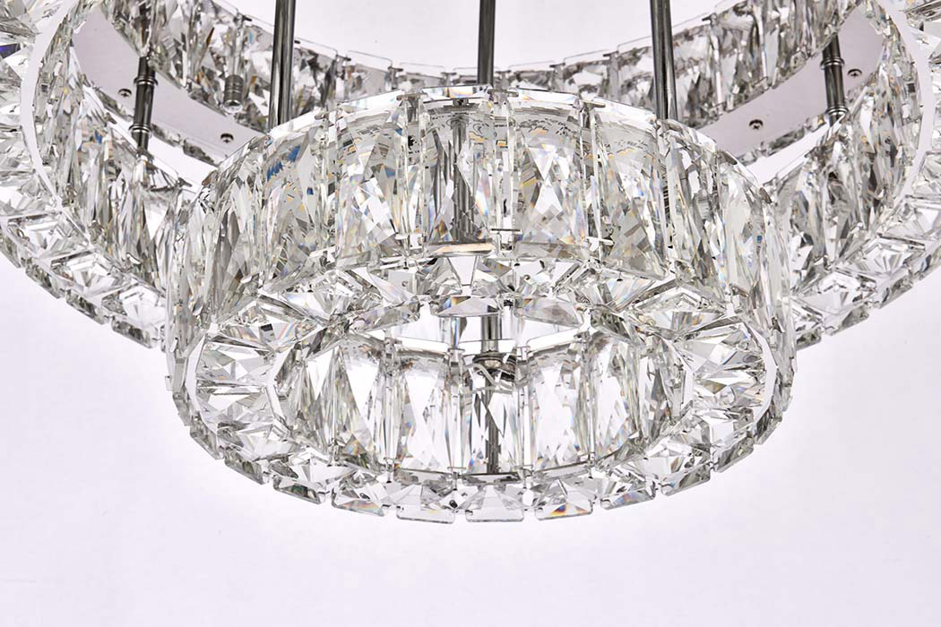 Elegant Monroe Led Flush Mount - Chrome, L 22", 2 Lights (3503F22L2C)