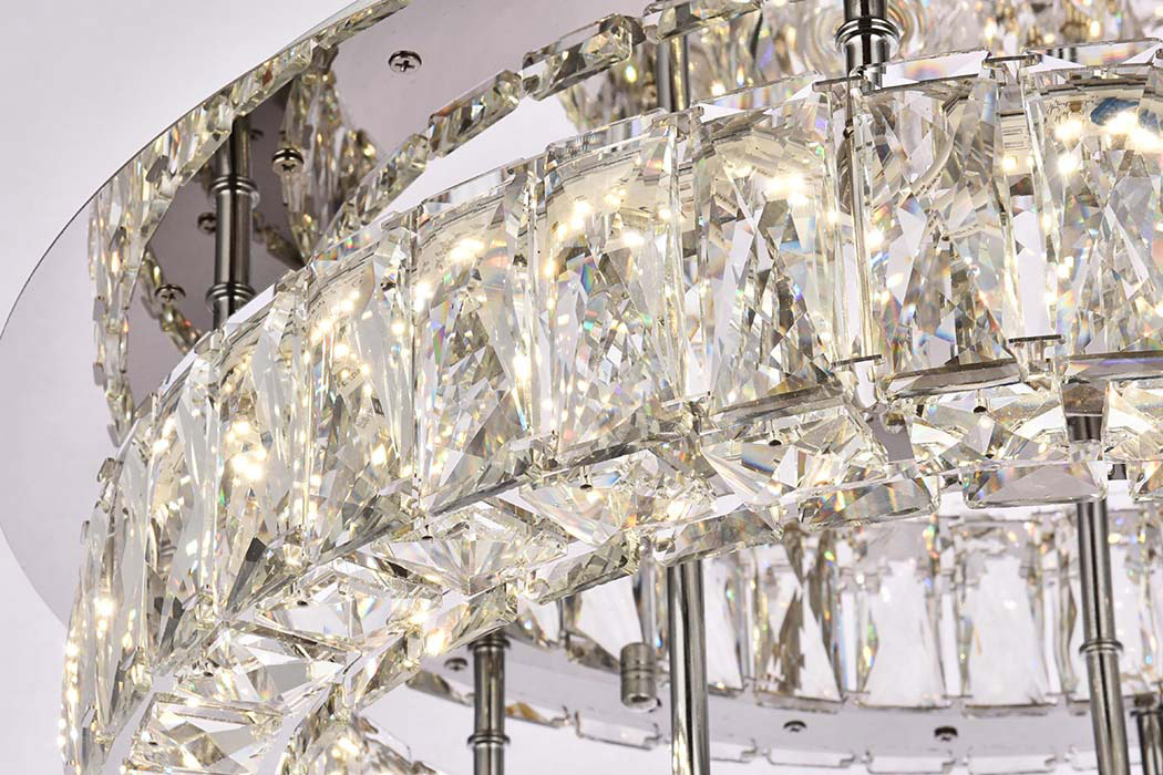 Elegant Monroe Led Flush Mount - Chrome, L 22", 2 Lights (3503F22L2C)