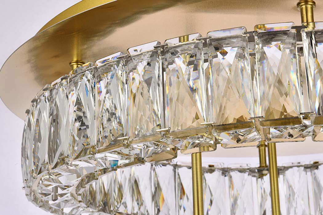 Elegant Monroe Led Flush Mount - Gold, L 22", 2 Lights (3503F22L2G)