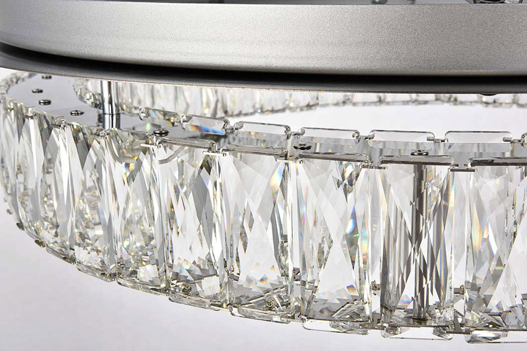 Elegant Monroe Led Flush Mount - Chrome, L 26" (3503F26C)