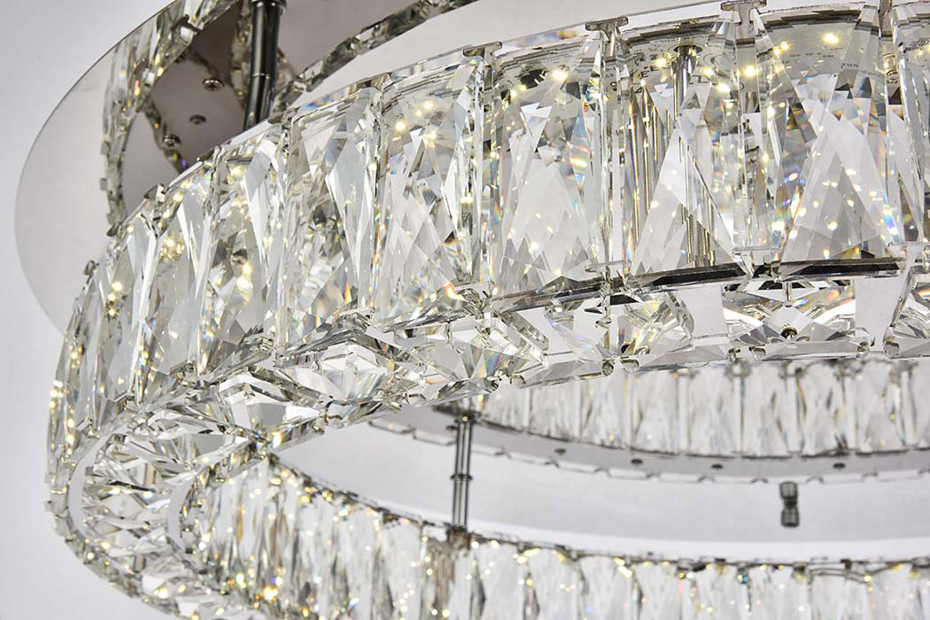 Elegant Monroe Led Flush Mount - Chrome, L 26" (3503F26C)