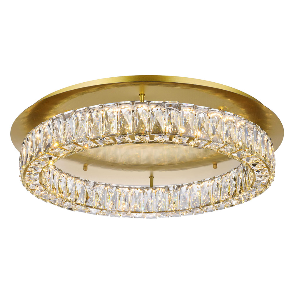 Elegant Monroe Led Flush Mount - Gold, L 26" (3503F26G)