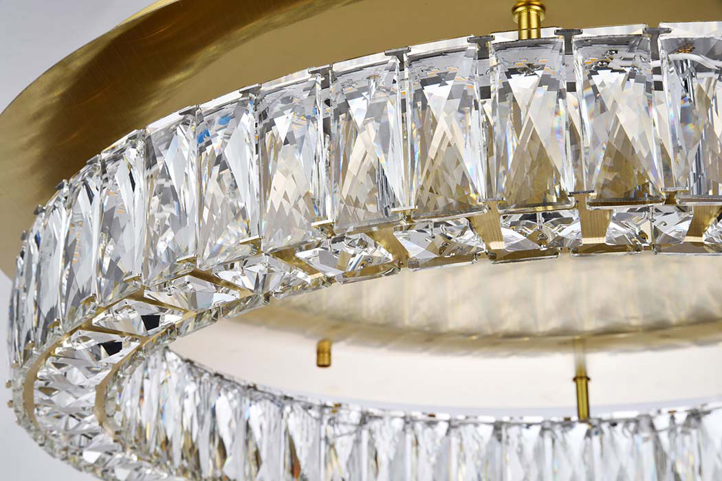 Elegant Monroe Led Flush Mount - Gold, L 26" (3503F26G)