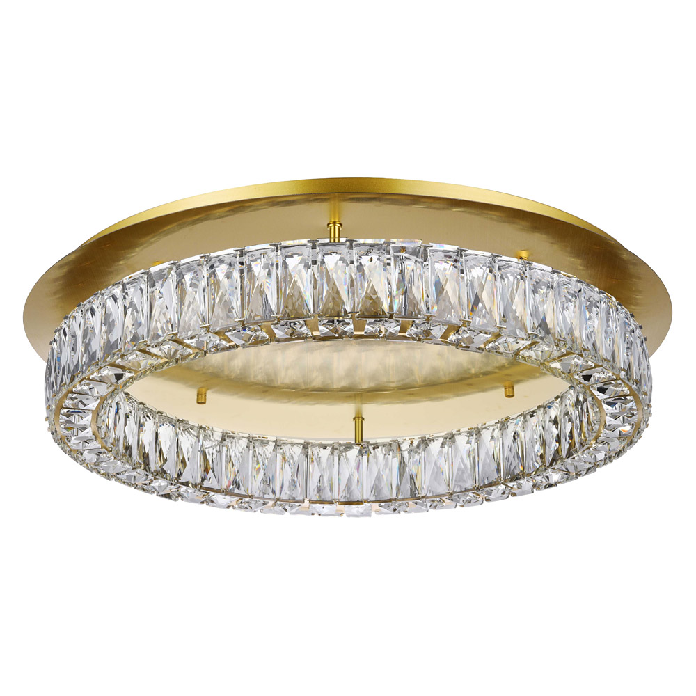 Elegant Monroe Led Flush Mount - Gold, L 26" (3503F26G)