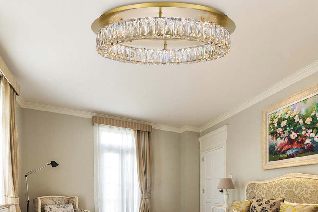 Elegant Monroe Led Flush Mount - Gold, L 26" (3503F26G)