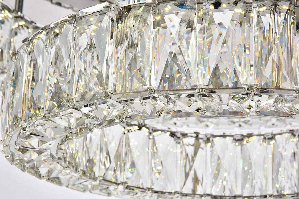Elegant Monroe Led Flush Mount - Chrome, L 26", 2 Lights (3503F26L2C)