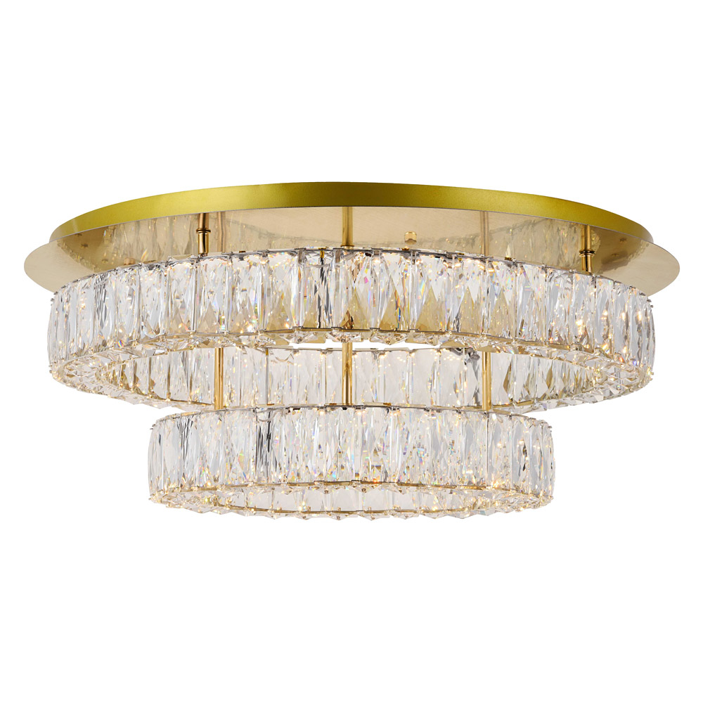 Elegant Monroe Led Flush Mount - Gold, L 26", 2 Lights (3503F26L2G)