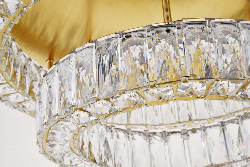Elegant Monroe Led Flush Mount - Gold, L 26", 2 Lights (3503F26L2G)