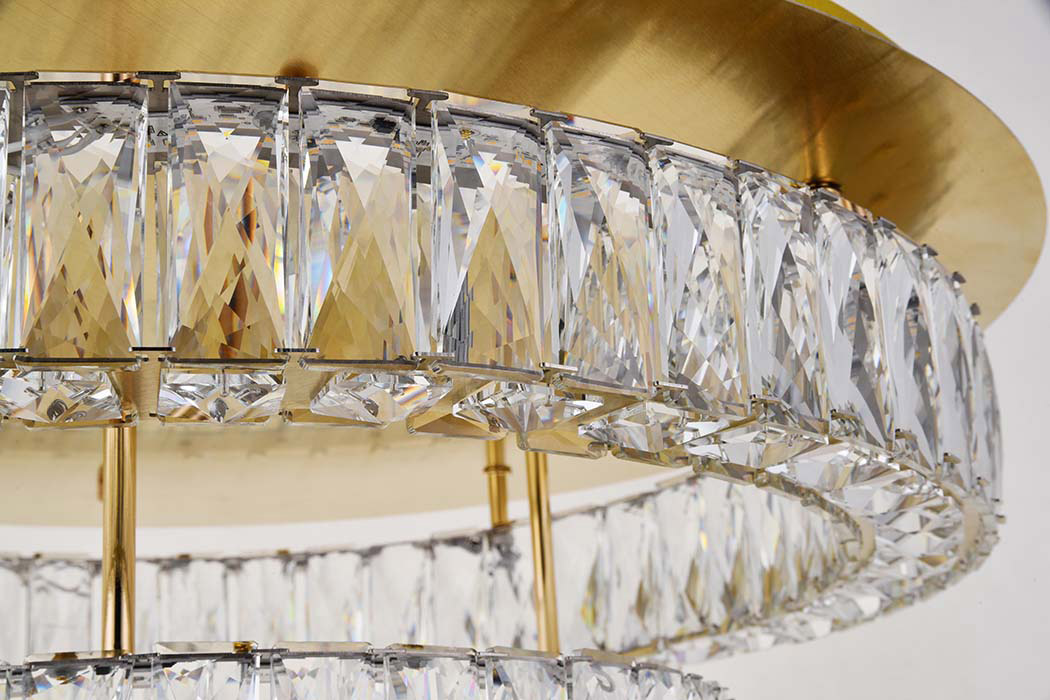 Elegant Monroe Led Flush Mount - Gold, L 26", 2 Lights (3503F26L2G)