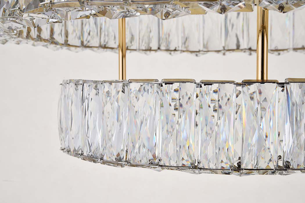 Elegant Monroe Led Flush Mount - Gold, L 26", 2 Lights (3503F26L2G)