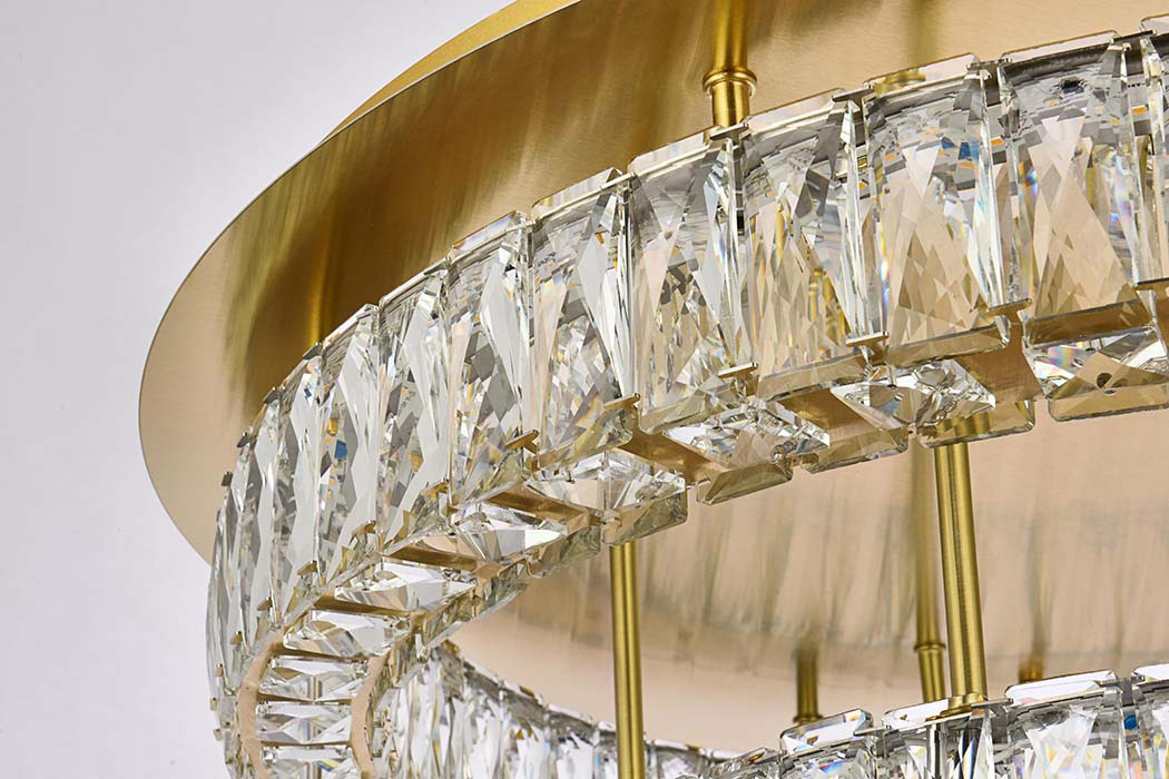 Elegant Monroe Led Flush Mount - Gold, L 30", 2 Lights (3503F30L2G)