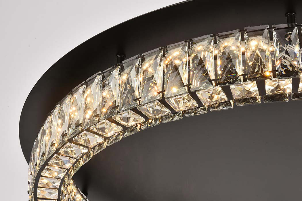 Elegant Monroe Led Flush Mount - Black, L 33" (3503F33BK)