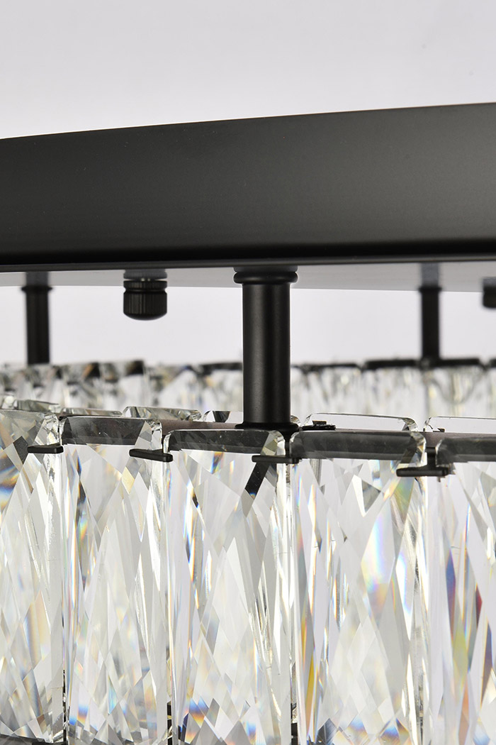 Elegant Monroe Led Flush Mount - Black, L 33" (3503F33BK)